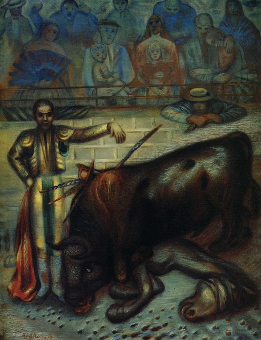1928 Бой быков в Испании. 93×74 см. (538x700, 137Kb)