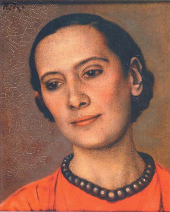 1934 Женский портрет. Х, м. 41 х 34 см. (Нукус ХМ) (563x700, 111Kb)