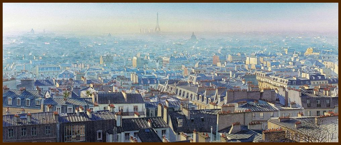 047. Puzzle panoramique et atmosphérique sur les toits de Paris (700x297, 266Kb)