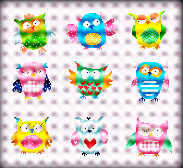 Slightly Dotty Owls (700x641, 806Kb)