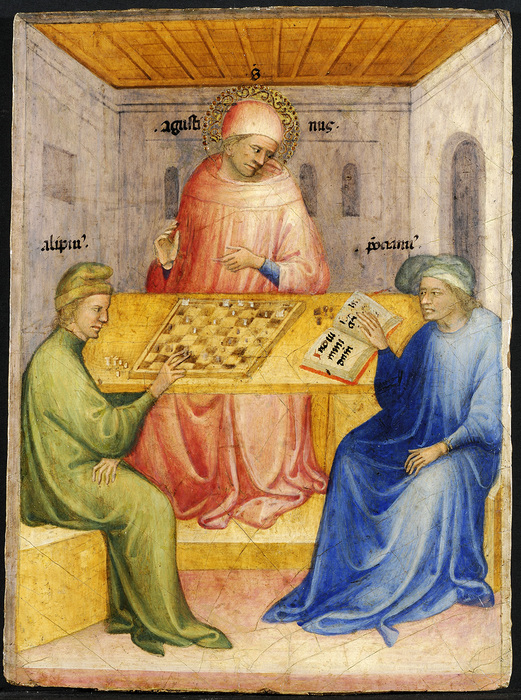 11_Nicolo_di_Pietro._Saint_Augustin_et_Alypius_reçoivent_la_visite_de_Ponticianus_1413-15_Musée_des_Beaux-Arts,_Lyon (521x700, 247Kb)
