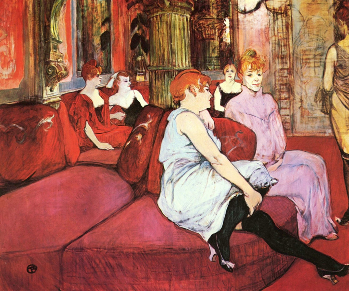 А. Тулуз-Лотрек В салоне на улице Мулен (1894) (700x583, 550Kb)