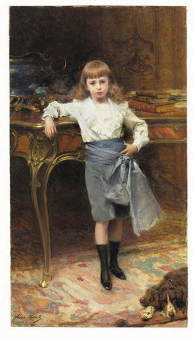 1903 Girl in a Library with a Dog. , . 90,5 x 50,5 cm.  Neal Auction Company 2013 (399x700, 81Kb)