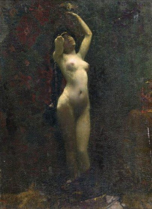 L'Odalisque à la toilette. Huile sur panneau signé en bas à droite. 31,5 x 23 cm (507x700, 128Kb)