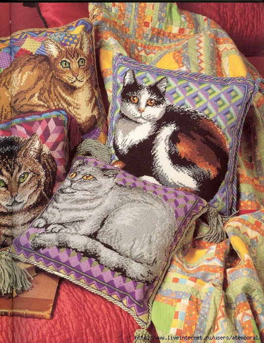 CATS NEEDLEPOINT CATS. (12) (539x700, 468Kb)