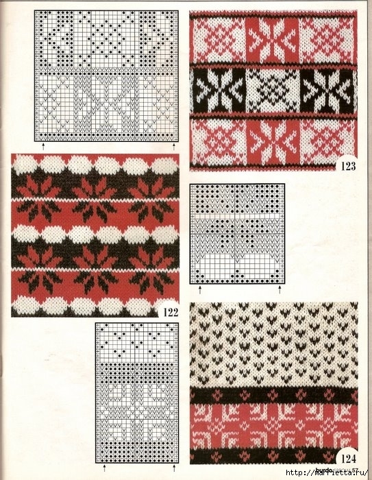 Жаккардовые орнаменты. Схемы вязания (8) (543x700, 347Kb)