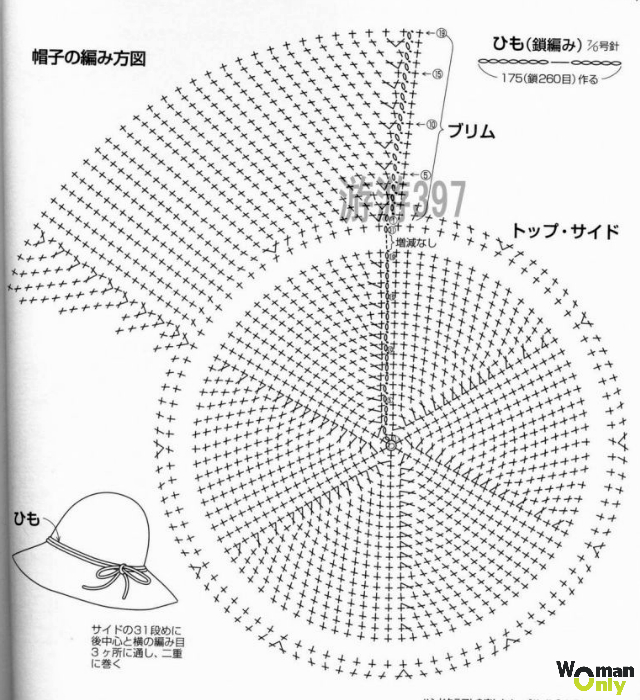 Вязаные шляпы крючком со схемами