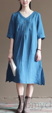 blue_V_neck_linen_shift_dress_plus_size_summer_shirt_dresses_half_sleeve1_3 (182x397, 59Kb)