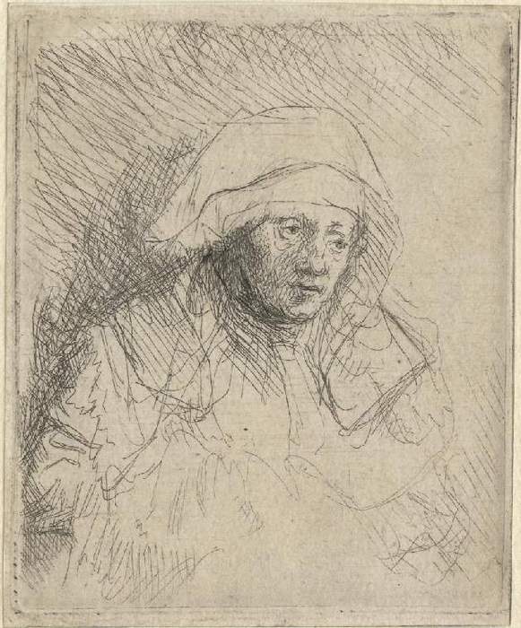 Sick woman with a large white headdress (Saskia) (581x700, 71Kb)