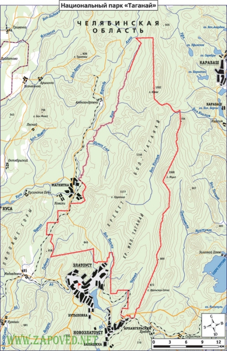 Карта нац парка таганай