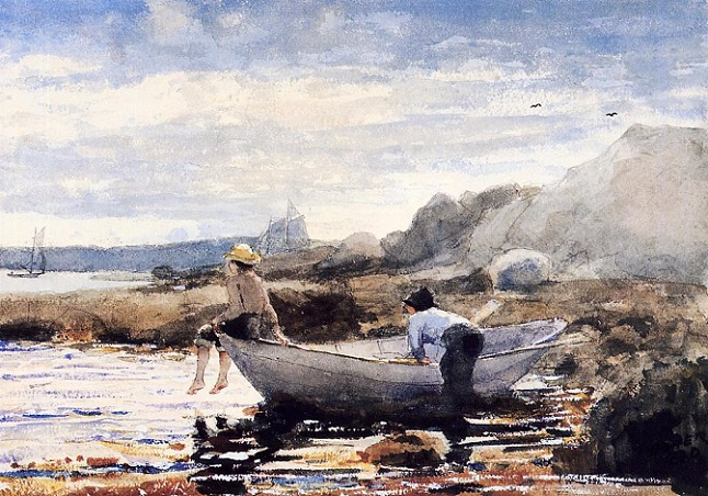 Boys in a Dory, 1880 (646x452, 379Kb)