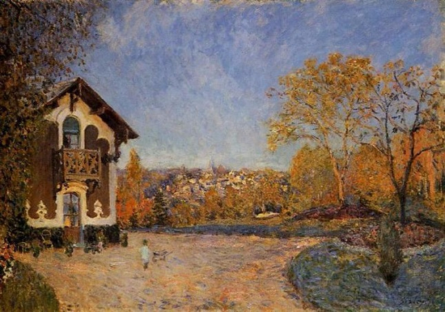 View of Marly le Roi from House at Coeur Colant (1876) (645x452, 355Kb)