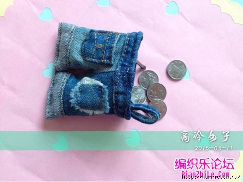 Шьем миниатюрный кошелек Джинсовые шортики (16) (500x376, 98Kb)