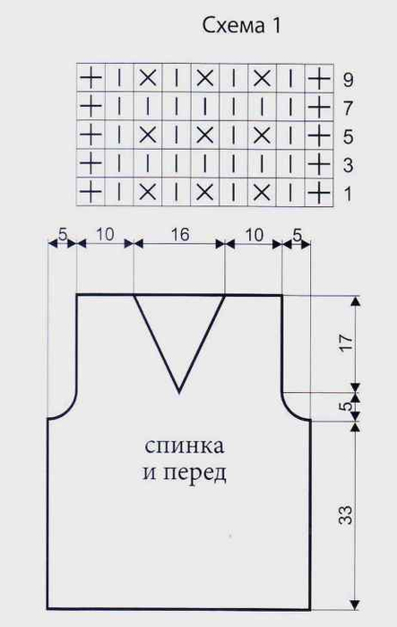 Жилет спицами с v образным вырезом для девушки со схемой и описанием