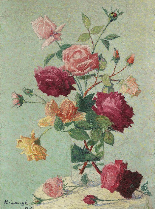      (Bouquet De Roses Dans Un Vase Transparent). 1917 (520x700, 491Kb)