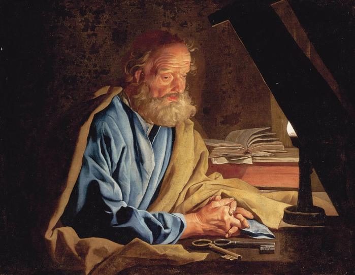Святой Петр в темнице (Saint Peter in jail)_97.5 х 125.6_х.,м._Частное собрание (700x542, 410Kb)