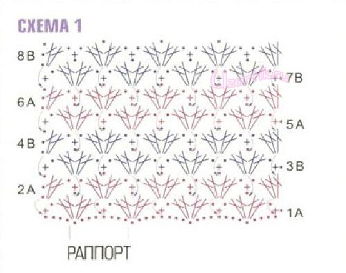 Узор крючком галочки схема и описание