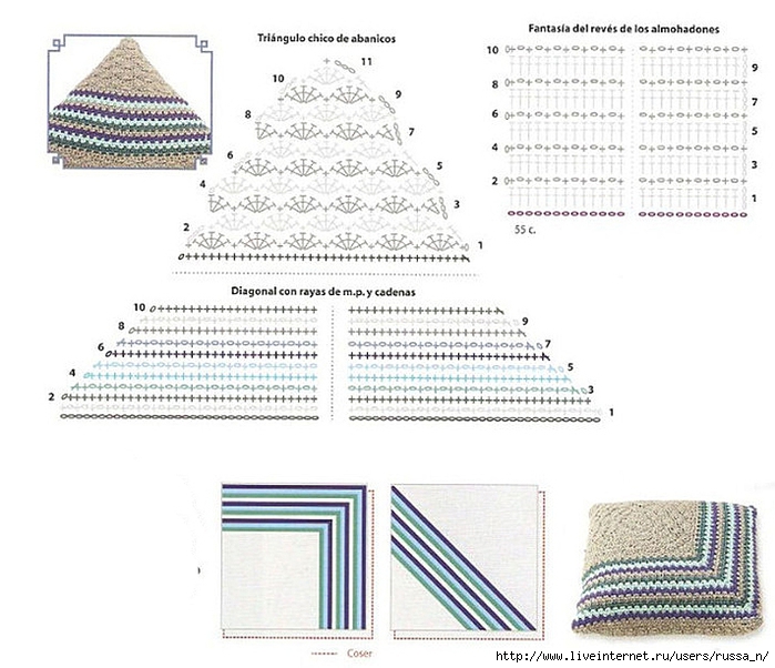 Подушка крючком звезда схема и описание