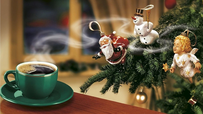 new-year-coffee-christmas-tree-santa-claus-snowman-angel-wallpaper (700x393, 215Kb)