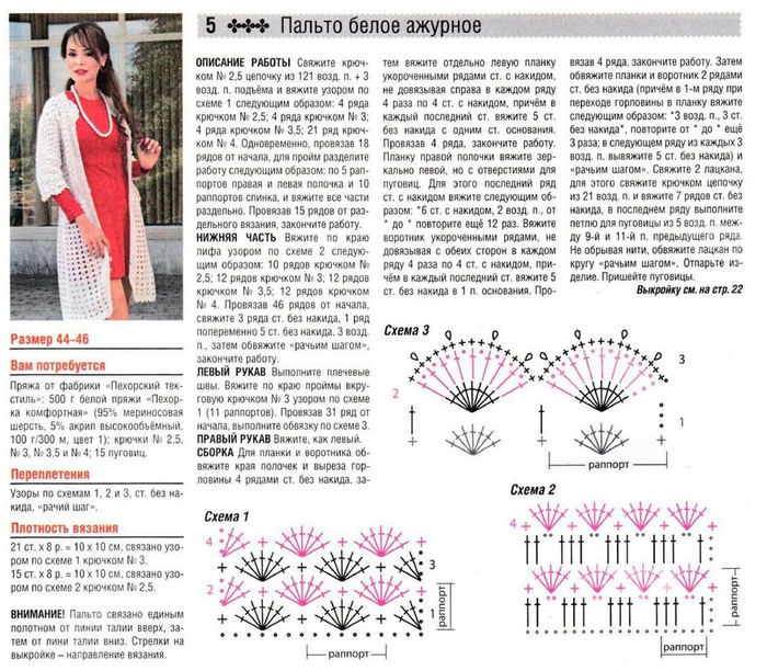 Узор для пальто крючком схема и описание - 85 фото