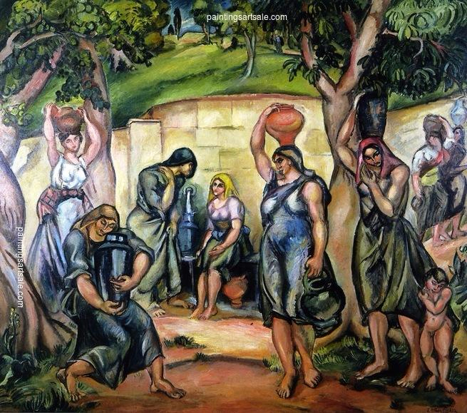 Women at the Fountain of Guarda, 1912 (655x579, 468Kb)