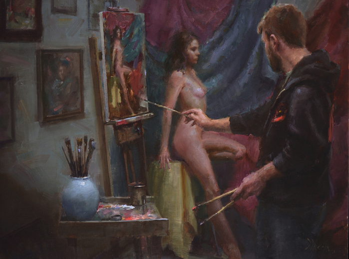 Jacob Dhein - Artist and the model (700x519, 396Kb)