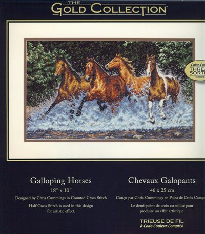 Dimensions  Gold Collection  35214 Galloping Horses (400x456, 184Kb)