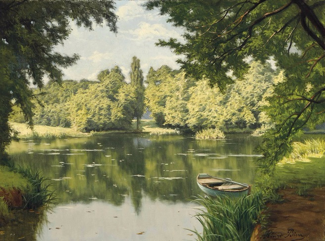 ,     (A boat moored on a tranquil lake) (656x487, 416Kb)