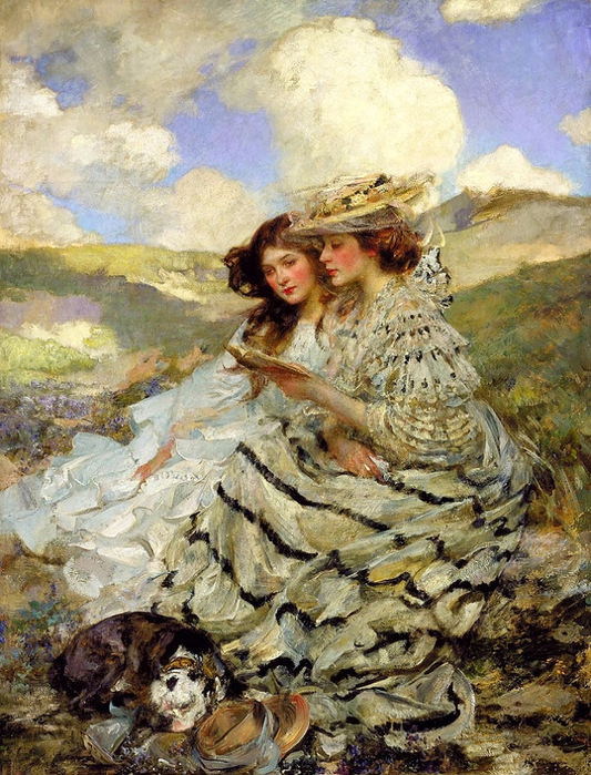 Lady Shannon and Kitty on the Dunes 1900-1910 (533x700, 513Kb)