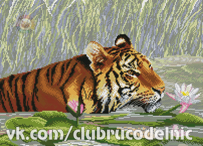 вышивка Тигр (700x502, 663Kb)