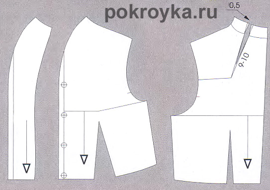 Воротник стойка технический рисунок