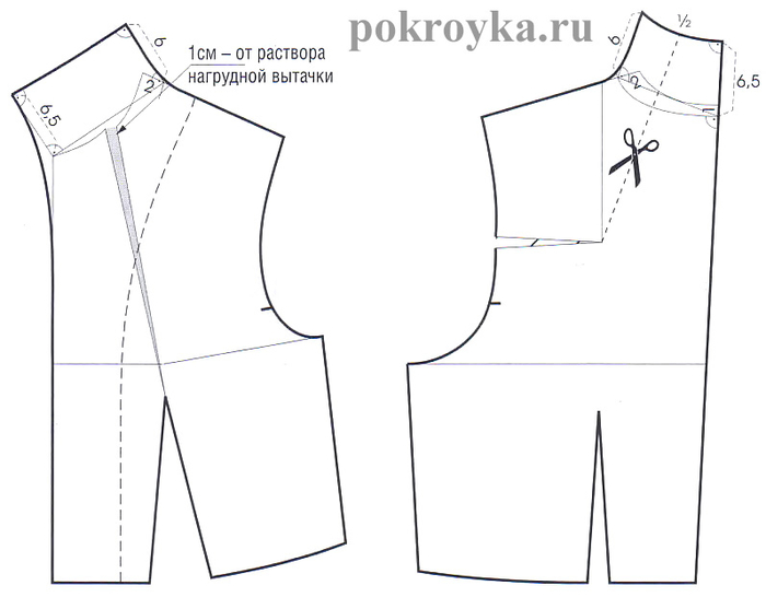 Воротник стойка технический рисунок