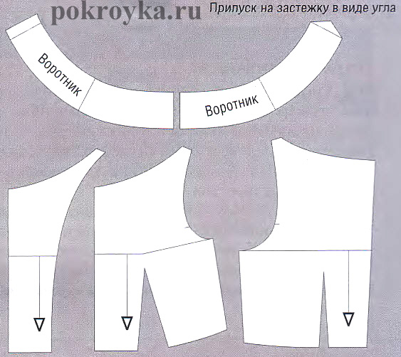 Воротник стойка технический рисунок