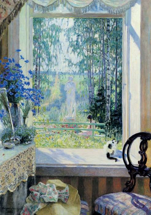 Николай Богданов-Бельский (1868-1945).. Окно в сад. 1911 (492x700, 327Kb)