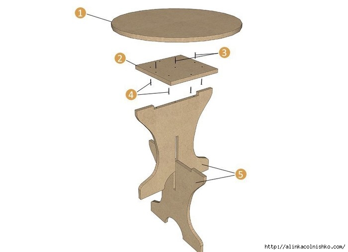 Схема табуретки из дсп