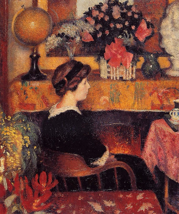 Madame Lemmen in a Flowery Interior, 1913 (586x700, 596Kb)
