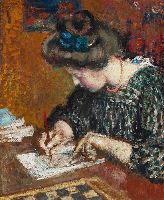 Portret van Madame Lemmen, schrijvend. 1908 (575x700, 713Kb)