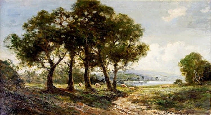 Sheep in Rural Scene (700x383, 342Kb)