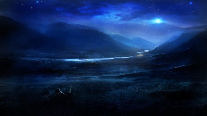 blue_nature_river_night_the_moon_stars_hills_art_1920x1080 (700x393, 31Kb)