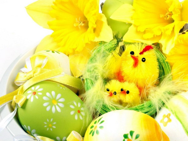 Holidays Easter Yellow chickens for Easter (600x450, 242Kb)
