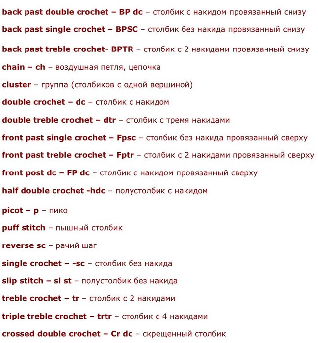 Вязание крючком перевод. Обозначения схем вязания на английском. Английские обозначения в вязании крючком. Сокращения в вязании крючком на английском. Обозначения в вязании на английском.