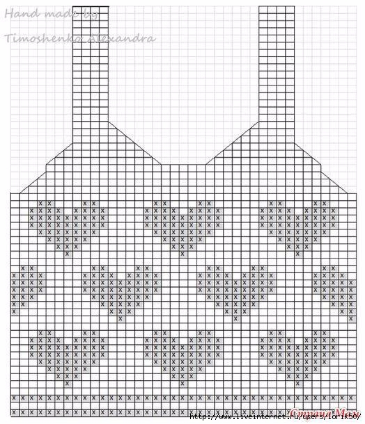 Майка филейным узором схема