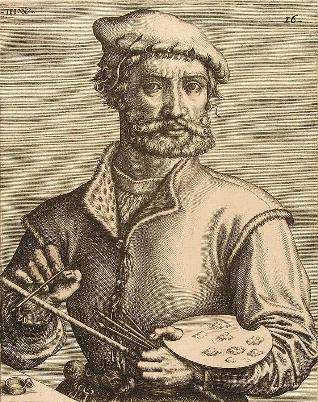 Portrait of van Aelst by Hieronymus Wierix (318x402, 58Kb)