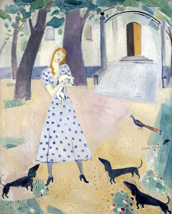 The Girl with the Dogs. 1917 (564x700, 469Kb)