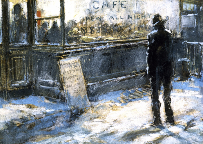 Everett Shinn All Night Café, 1900 (700x495, 494Kb)