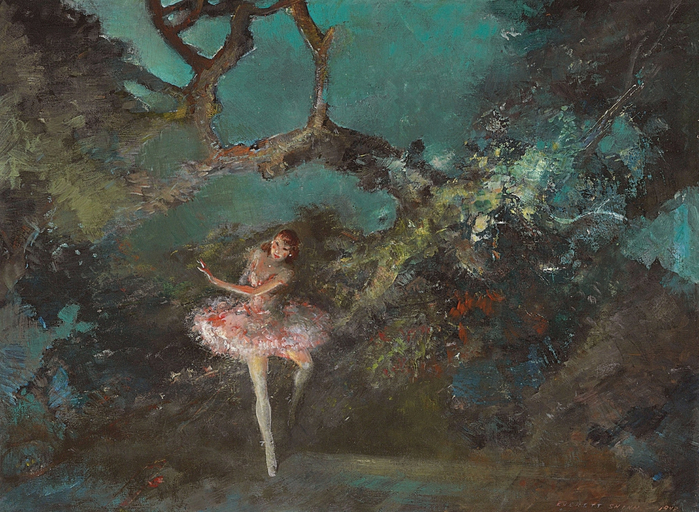 Everett Shinn Ballet Girl on Stage, 1948 (700x512, 472Kb)