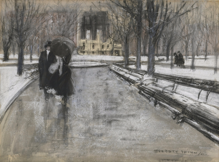 Everett Shinn Park Scene, 1899 (700x516, 405Kb)