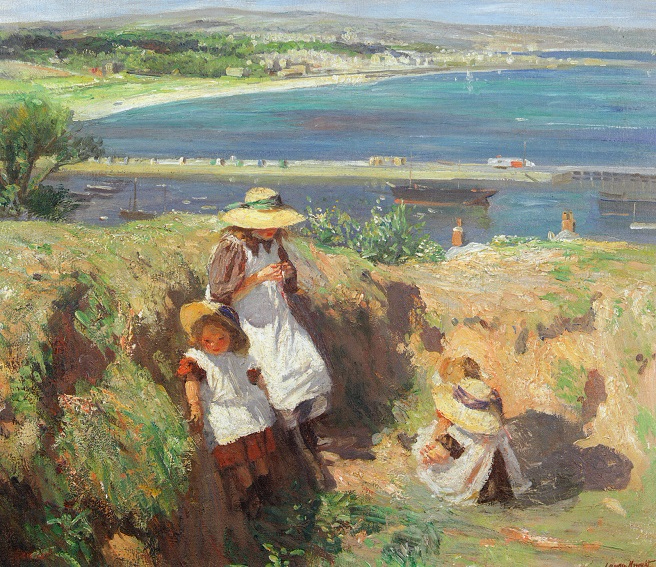 In the Sun, Newlyn, Cornwall. 1910 (656x567, 580Kb)