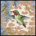  Dimensions 73070 - Hummingbird And Wisteria (120x120, 34Kb)