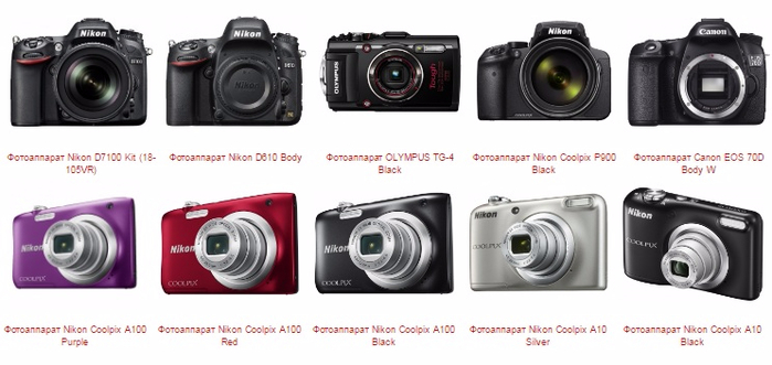 Выбор фотоаппаратов в интернет-магазине «Евро Техника» (1)